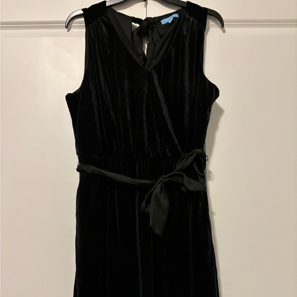 DRAPER JAMES RSVP™ Sleeveless Knot-Waist Velvet Dress Size L - Picture 1 of 14